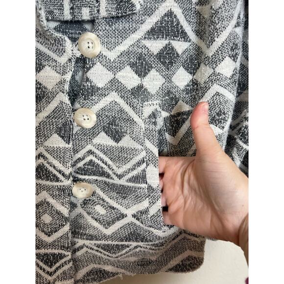 Lucky Brand Women's Plus Size Boho Aztec Knit Blazer Jacket Casual Size 1X - Picture 4 of 12